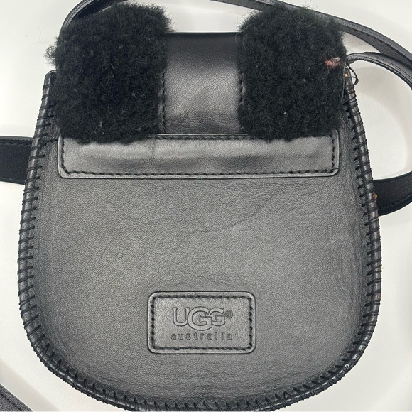 UGG Black Shearling Leather Crossbody Bag - Picture 5 of 11